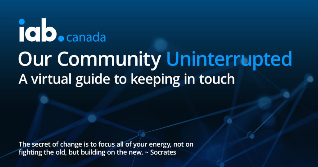 Community Uninterrupted - Weekly Webinar Schedule for April 27 - May 1